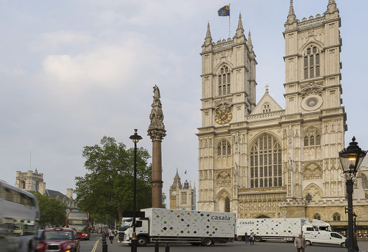 Church furniture Casala | Wooden Curvy church chairs with Zifra digital chair numbering at Westminster Abbey in London