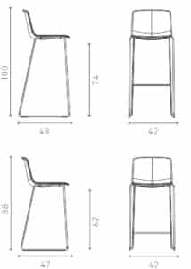 casala omega I barkruk specificaties