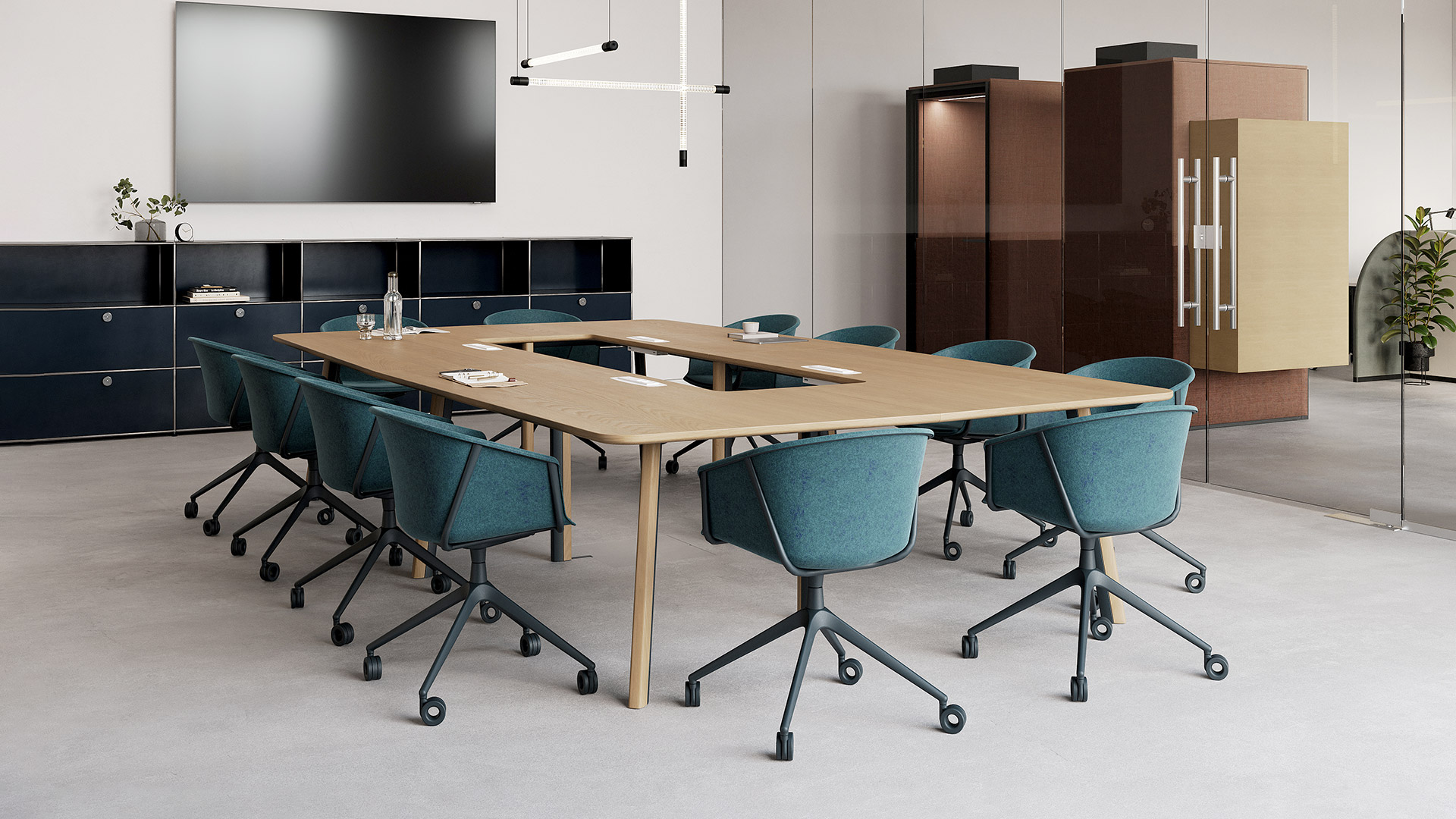 Casala Metro modular table with omega chairs