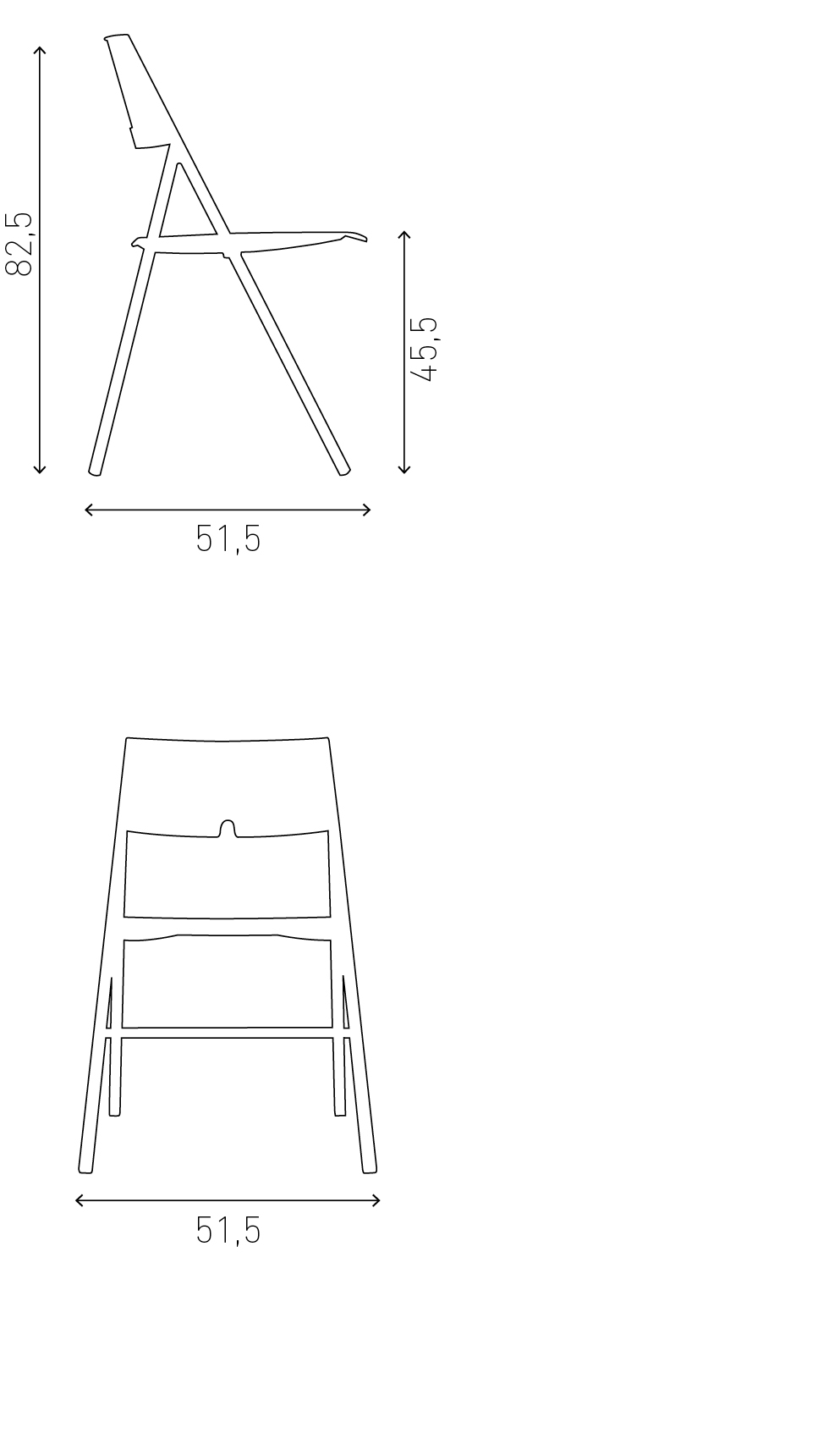 casala axa folding chair dimensions