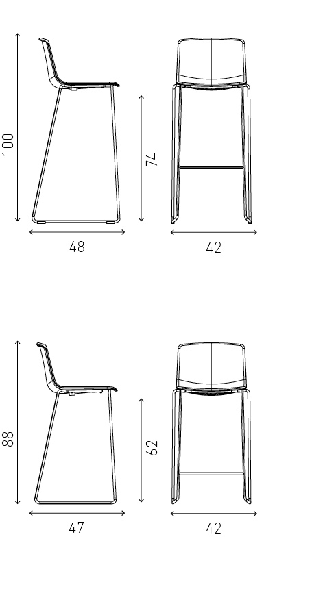 casala omega I barstool dimensions